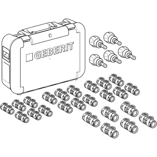 Geberit Vertriebs - Koffer für FlowFit Uni. Übergangset auf Fremd.bestückt
