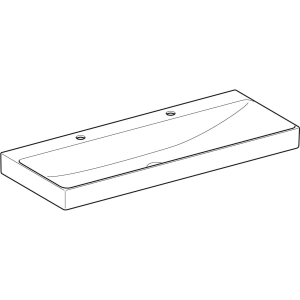 Geberit Vertriebs - ONE Waschtisch 120x48 cm, Abg. verti. 2 Hl., o. Ül., weiß, KeraTect