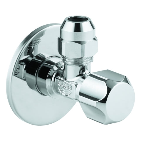 Grohe - Eckventil 22023 1/2x3/8'' selbstd. Quetschverschraubung 10mm Rosette chrom