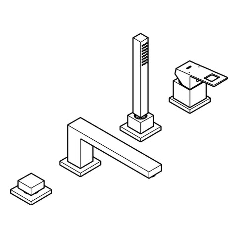 Grohe - 4-Loch Einhand-Wannenkombination Eurocube 19897 chrom