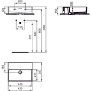 Ideal Standard - Handwaschbecken EXTRA, o.Hl., m.Ül., 450x350x150mm, Weiß mit IdealPlus