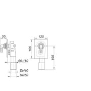 Dallmer - Waschgeräte-Siphon HL 400 Wandeinbau, DN40/DN50