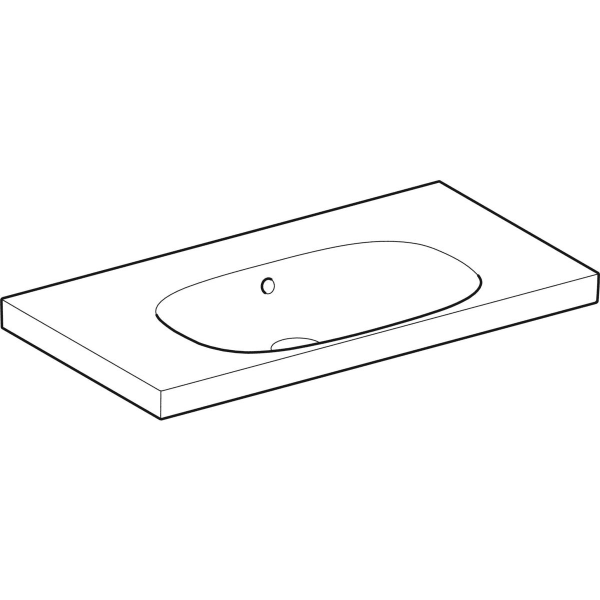 Geberit Vertriebs - Acanto Waschtisch m. Ablg., 90x48 einfache Bef., o. Hl., m. Ül., weiß Tect