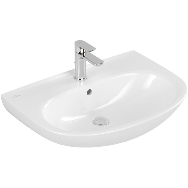 VILLEROY & BOCH - Waschbecken O.novo 650x480mm Oval 1HL. mit Überlauf Weiß Alpin