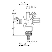 SCHELL - Kombinations Eckvtl. COMFORT 1/2 mit RV, RB und ASAG, chrom