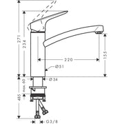 Hansgrohe - Spültischmischer LOGIS 160 Schwenkauslauf chrom