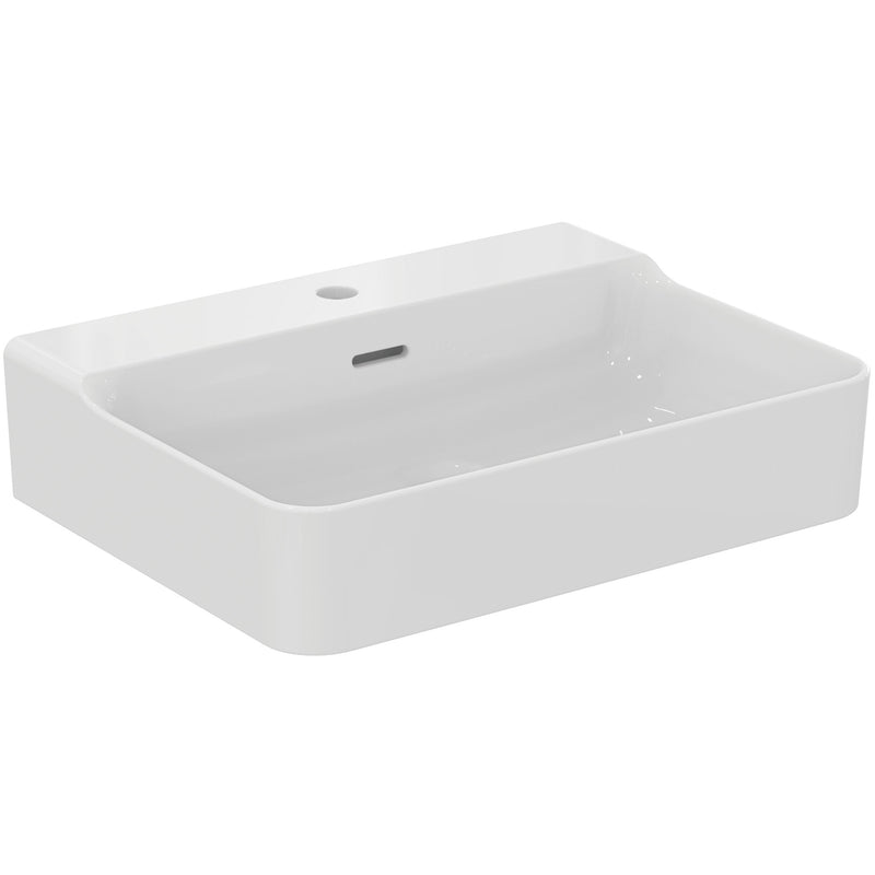 Ideal Standard - Waschtisch CONCA, 1 Hl., m.Ül., 600x450x165mm, Weiß mit IdealPlus