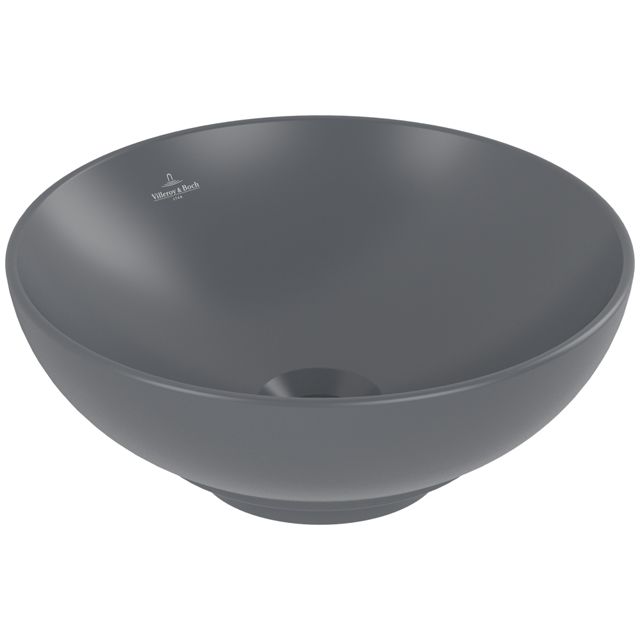 VILLEROY & BOCH - Aufsatzwaschbecken Loop&Friends 380x 380mm Rund o. ÜL. Graphite CeramicPlus