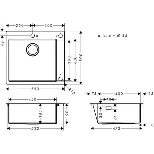 Hansgrohe - Einbauspüle 450 S712-F450