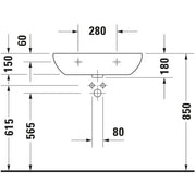 Duravit - Waschtisch D-Code Med 650 mm ohne ÜL, mit HLB, ohne HL, weiß