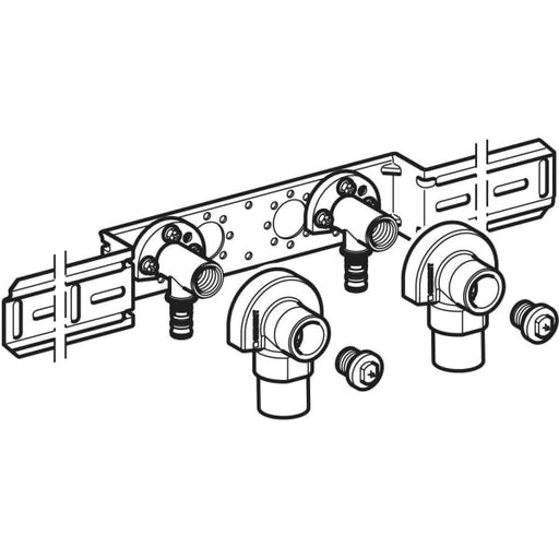 Geberit Vertriebs - Mepla Anschlusswinkel 90Gr vormont. schallgedämmt zweifach Rg d20-Rp1/2
