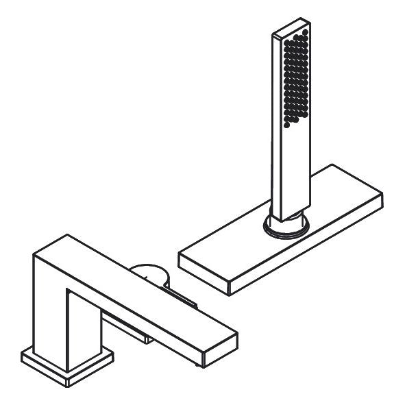 Hansgrohe - 3-Loch Wannenrandmischer Tecturis E mit sBox chrom