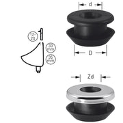 Adolf Schmidt - STEDO Urinal-Verbinder MÜLET schwarz, mit Rosette 15,5mm