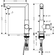 Hansgrohe - Waschtischmischer 220 AXOR Uno Select Schwenkauslauf chrom