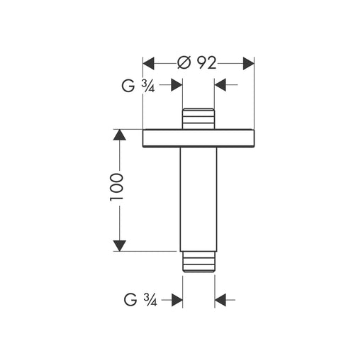 Hansgrohe - Deckenanschluß-Stück 27418000 chrom
