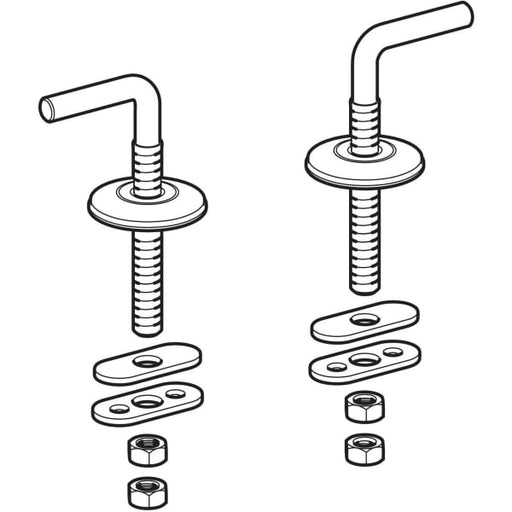 Geberit Vertriebs - Edelstahl L-Scharnier, 1 Paar zu 573010, 572110, 573035