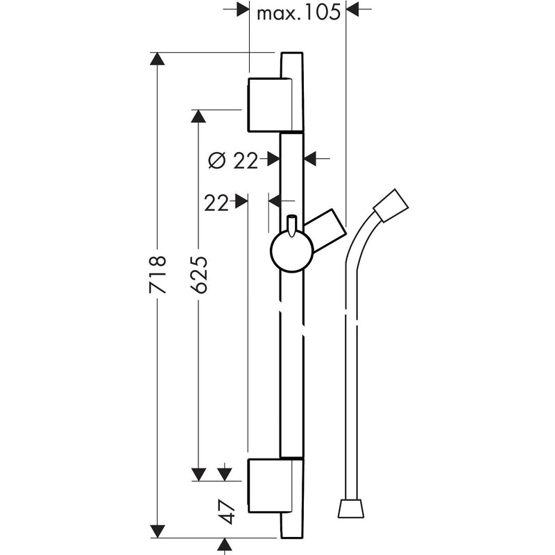 Hansgrohe - Brausenstange UNICA'S Puro 650mm PGO