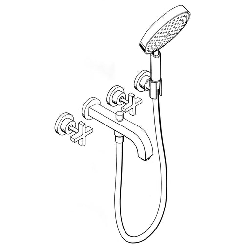 Hansgrohe - 3-Loch Wannenarmatur AXOR CITTERIO 39447000 chrom m.Kreuzgriff o.Platte