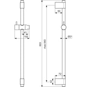 Ideal Standard - Brausestange 600mm IDEALRAIN PRO B9848 chrom