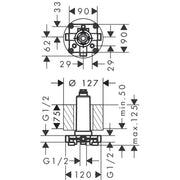 Hansgrohe - Kopfbrause 460 Grundset AXOR