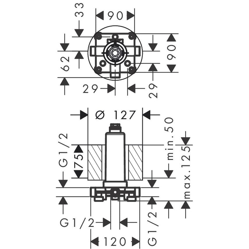 Hansgrohe - Kopfbrause 460 Grundset AXOR