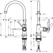 Hansgrohe - Waschtischmischer 210 AXOR Montreux ohne Ablaufgarnitur chrom