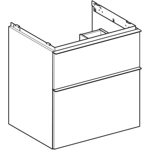 Geberit Vertriebs - iCon Unterschrank für WT, 2 Schubl. 59,2x61,5x47,6cm, Eiche natur/Gr. Lava