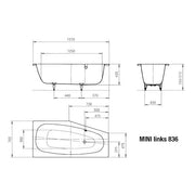 Franz Kaldewei - Badewanne MINI links 836 1570x700mm weiß