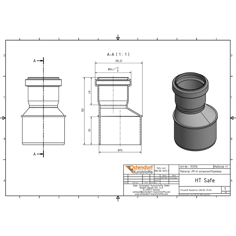 Gebr. Ostendorf - HTsafeR Reduktion DN 75x50