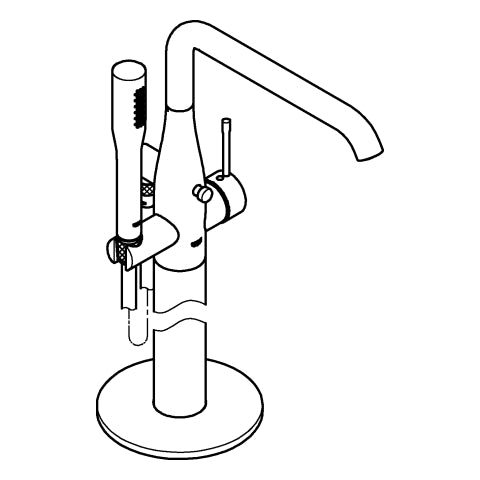Grohe - EH-Wannenbatterie Essence 25248_1 Bodenmontage FMS phantom black