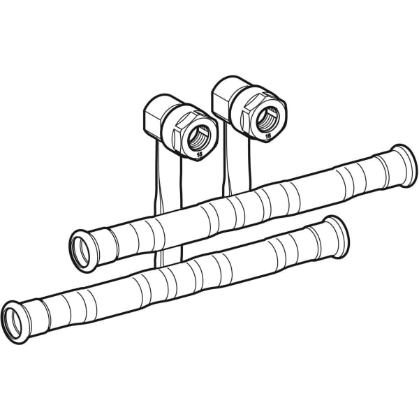 Geberit Vertriebs - Anschluss-T-Stück MAPRESS C-Stahl Set f. Vorl./Rückl. Anschlussverschr. d18-15