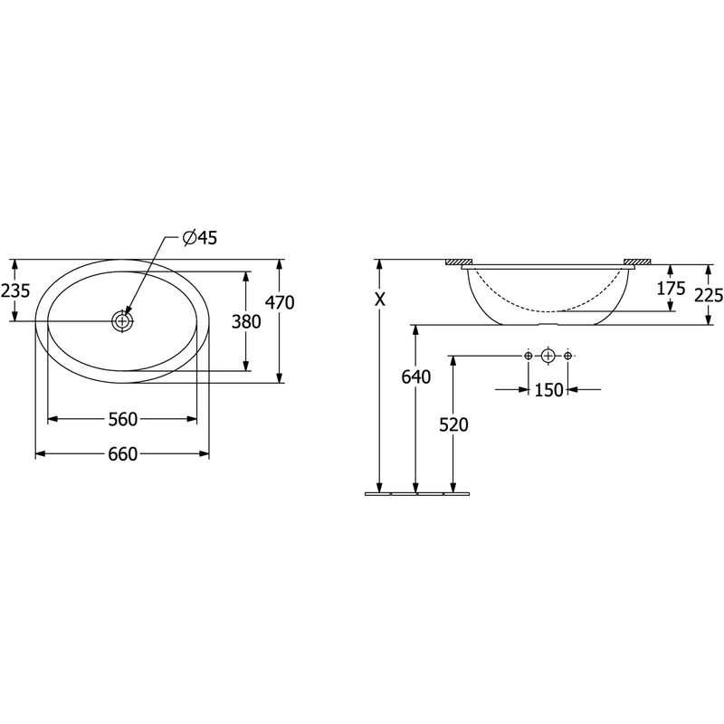 VILLEROY & BOCH - UnterbauWT Loop&Friends 560x380mm ov m. ÜL. Außenseite glasiert Weiß Alpin