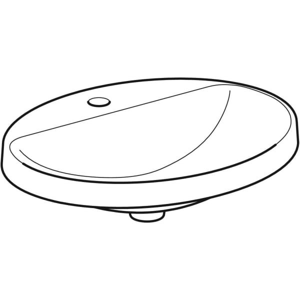 Geberit Vertriebs - Einbau-WT VARIFORM, oval, 600x480mm mit Hahnloch, o. Ül., weiß, KeraTect