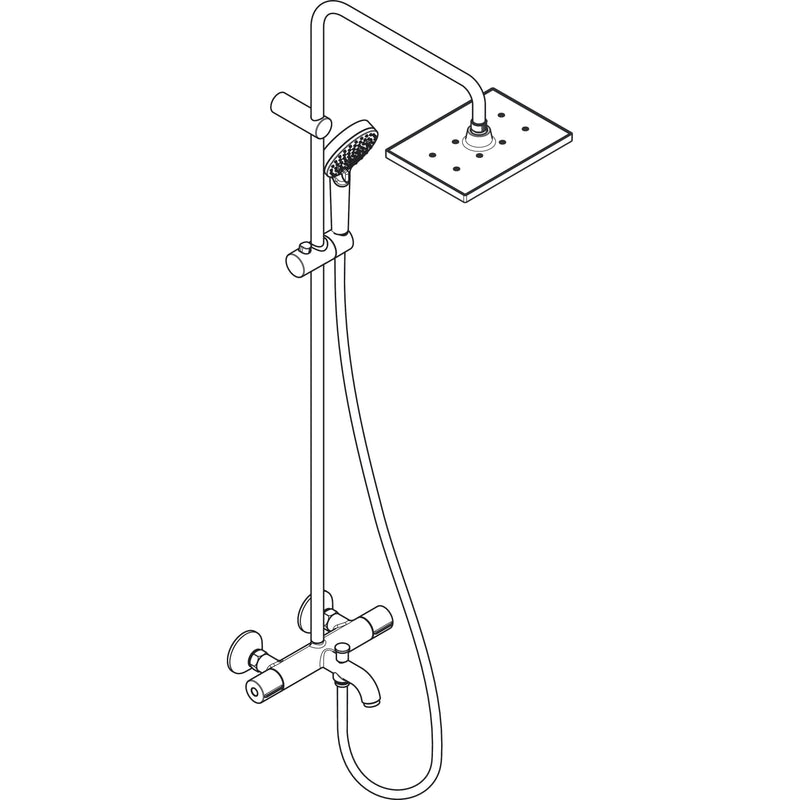 Hansgrohe - Showerpipe 230 1jet VERNIS Shape chrom mit Wannenthermostat