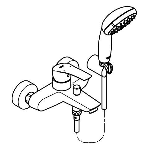 Grohe - EH-Wannenbatt. EUROSMART 33302_3 Wandmontage mit Brausegarnitur chrom