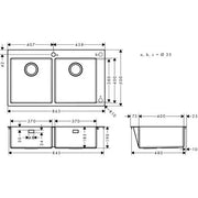 Hansgrohe - Einbauspüle 370x370 S711-F765