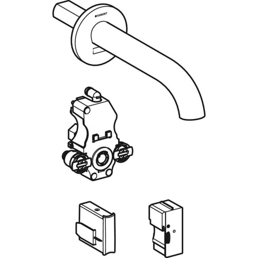 Geberit Vertriebs - Piave WT-Arm., Wandmontage, Netzbetr. für UP-Funkt.Box, m.Misch.,L:22cm, edst