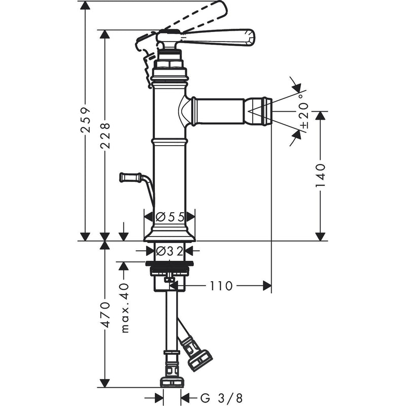 Hansgrohe - Bidetmischer 100 AXOR Montreux chrom