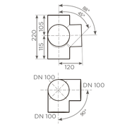 Fornatis - Eckabzweig DN100x100x100 88 Grad