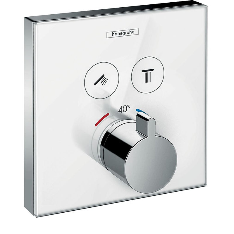 Hansgrohe - Thermostat Unterputz ShowerSelect Glas 2 Verbraucher weiß/chrom