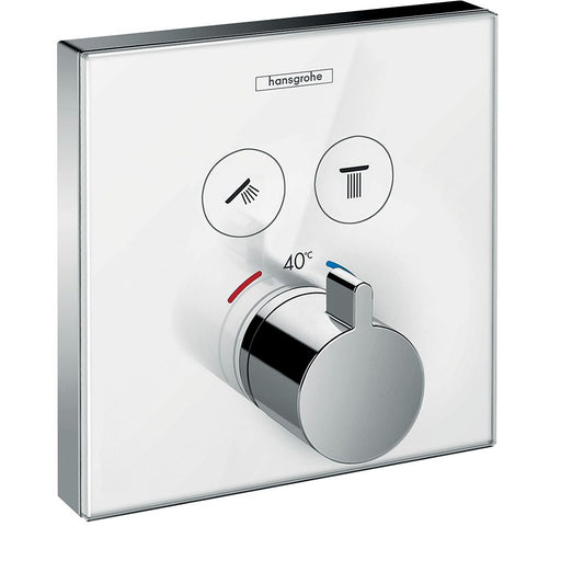 Hansgrohe - Thermostat Unterputz ShowerSelect Glas 2 Verbraucher weiß/chrom
