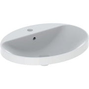 Geberit Vertriebs - Einbau-WT VARIFORM, oval, 600x480mm mit Hahnloch, mit Überlauf, weiß