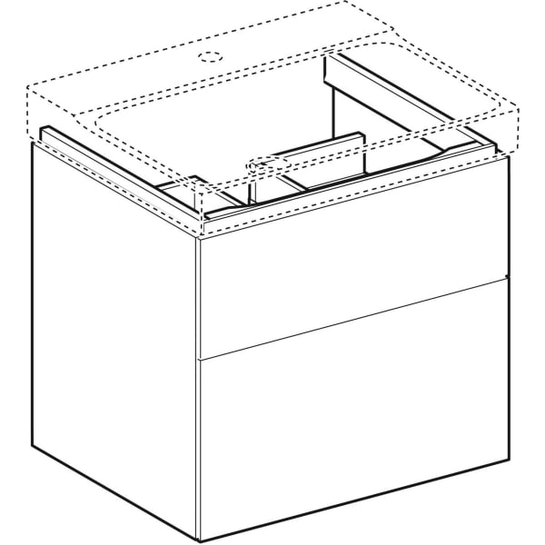 Geberit Vertriebs - Unterschrank XENO2 f. WT, 2 Schubl. 58x53x46,2cm, weiß