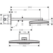 Hansgrohe - Kopfbrause RAINMAKER Select 460 3jet weiß/chrom mit Brausearm 450mm