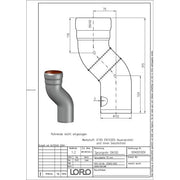 Lorowerk - Etagenbogen 00400. DN 100 Sprung 75mm