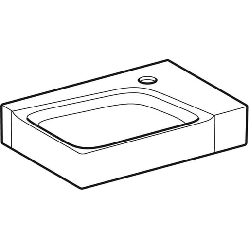Geberit Vertriebs - HandwaschbeckenXENO2, 40x28cm Hahnloch rechts, o. Ül., KeraTect