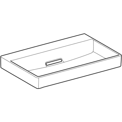 Geberit Vertriebs - ONE Waschtisch 75x48,4 cm, Abg.horiz. o. Hl., o. Ül., weiß, KeraTect/weiß glzd