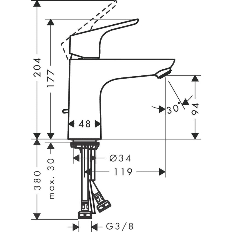 Hansgrohe - Waschtischmischer 100 FOCUS LowFlow