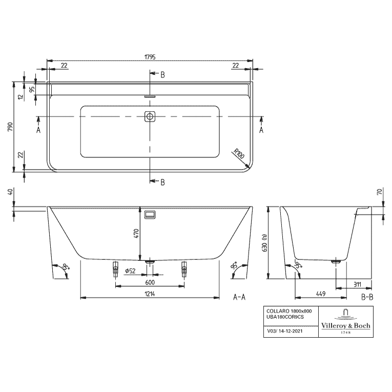 VILLEROY & BOCH - Vorwand-BW Collaro Vorwand-BW m. Sys AC TP1 Weiß Alpin