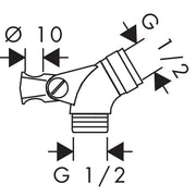 Hansgrohe - Gelenkstück 105gr. messing 1/2, 28650000 chrom